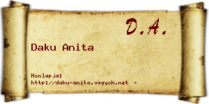 Daku Anita névjegykártya